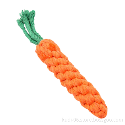 Wholesale Cute Carrot Cotton Rope Crochet Pet Toys for Puppy Small Dog
